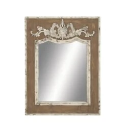 43" Brown Wood Rustic Console Mirror