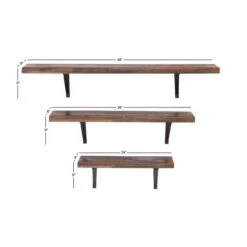 Brown Wood Industrial Wall Shelf Set -Michaels Decor Sale D364346S 7
