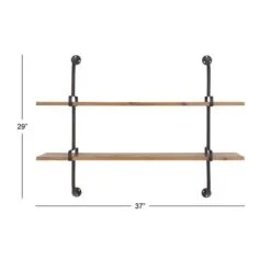 37" Brown Wood Industrial Wall Shelf 16 37" Brown Wood Industrial Wall Shelf -Michaels Decor Sale D364352S 6