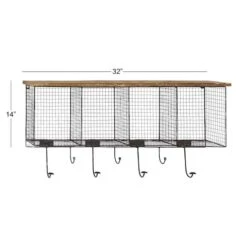 Black Iron Farmhouse Wall Hooks With Shelf -Michaels Decor Sale D364378S 6