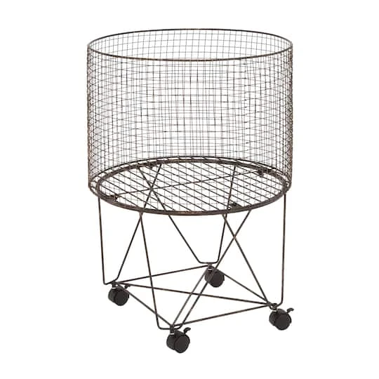 Bronze Farmhouse Metal Storage Cart 3 Bronze Farmhouse Metal Storage Cart