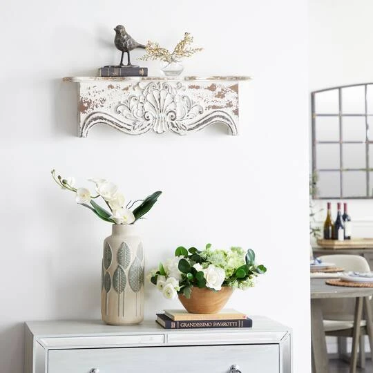 Brown Wood Vintage Wall Shelf 11 Brown Wood Vintage Wall Shelf - Image 9