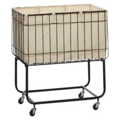 Black Contemporary Metal Storage Cart