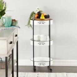 White Farmhouse Metal Storage Cart -Michaels Decor Sale D364402S 7