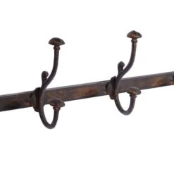 Brown Wood Industrial Wall Hooks With Shelf 14 Brown Wood Industrial Wall Hooks With Shelf -Michaels Decor Sale D364406S 3