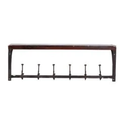 Brown Wood Industrial Wall Hooks With Shelf 17 Brown Wood Industrial Wall Hooks With Shelf -Michaels Decor Sale D364406S 6