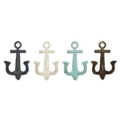 Multi Colored Metal Coastal Wall Hook, 4ct.