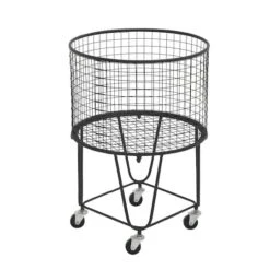 CosmoLiving By Cosmopolitan 24" Black Industrial Metal Storage Cart