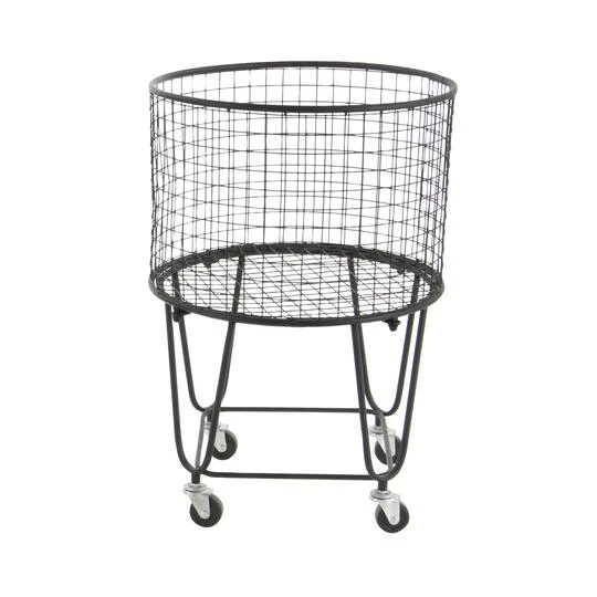 CosmoLiving By Cosmopolitan 24" Black Industrial Metal Storage Cart 10 CosmoLiving By Cosmopolitan 24" Black Industrial Metal Storage Cart - Image 8