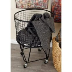 CosmoLiving By Cosmopolitan 24" Black Industrial Metal Storage Cart 16 CosmoLiving By Cosmopolitan 24" Black Industrial Metal Storage Cart -Michaels Decor Sale D364426S 6