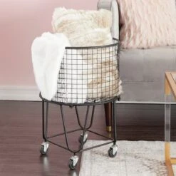 CosmoLiving By Cosmopolitan 24" Black Industrial Metal Storage Cart 12 CosmoLiving By Cosmopolitan 24" Black Industrial Metal Storage Cart -Michaels Decor Sale D364426S 7