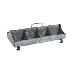 DII® 18" Galvanized Metal Farmhouse Caddy Tray