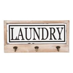 DII® Vintage Enamelware Tile Laundry Hook Sign