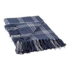 DII® French Blue Modern Farmhouse Plaid Throw