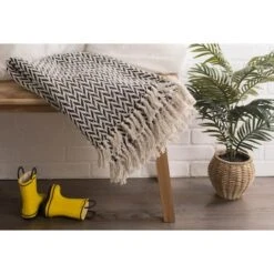 DII® Black Zig-Zag Throw 11 DII® Black Zig-Zag Throw -Michaels Decor Sale D364684S 3