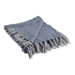DII® French Blue Tonal Textured Throw