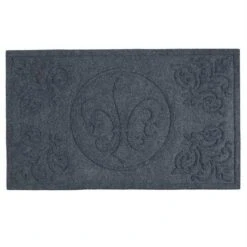 DII® Dark Gray Fleur De Lis Floormat