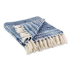 DII® Blue Tone Diagonal Stripe Acrylic Throw