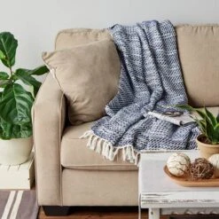 DII® Blue Tone Diagonal Stripe Acrylic Throw -Michaels Decor Sale D364875S 7