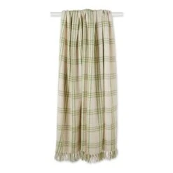 DII® Antique Green Modern Farmhouse Plaid Throw -Michaels Decor Sale D364909S 3