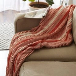 DII® Vintage Red Braided Stripe Throw -Michaels Decor Sale D364916S 3