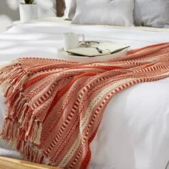 DII® Vintage Red Braided Stripe Throw -Michaels Decor Sale D364916S 5