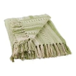 DII® Antique Green Braided Stripe Throw
