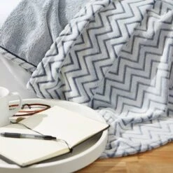 DII® French Blue Chevron Plush Throw 17 DII® French Blue Chevron Plush Throw -Michaels Decor Sale D364932S 10