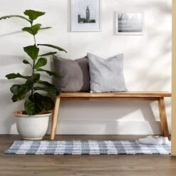 DII® Buffalo Check Rag Rug, 2.25ft. X 6ft. Stonewash Blue -Michaels Decor Sale D364940S 4