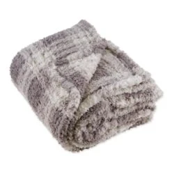 DII® Gray Farmhouse Plush Plaid Throw
