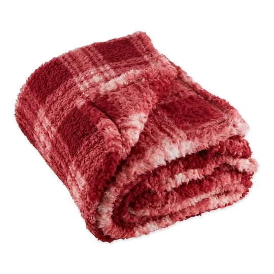 DII® Barn Red Farmhouse Plush Plaid Throw 4 DII® Barn Red Farmhouse Plush Plaid Throw - Image 2
