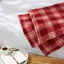 DII® Barn Red Farmhouse Plush Plaid Throw 14 DII® Barn Red Farmhouse Plush Plaid Throw -Michaels Decor Sale D364952S 3