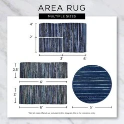 DII® French Blue Variegated Border Hand-Loomed Rug, 2ft. X 3ft. -Michaels Decor Sale D364957S 10
