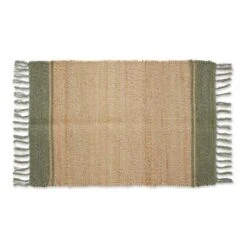 DII® Artichoke With Natural Jute Stripes Hand-Loomed Rug, 2ft. X 3ft.