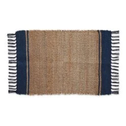 DII® French Blue With Natural Jute Stripes Hand-Loomed Rug, 2ft. X 3ft.