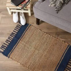 DII® French Blue With Natural Jute Stripes Hand-Loomed Rug, 2ft. X 3ft. -Michaels Decor Sale D364966S 9
