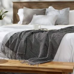 DII® Black & White Waffle Knit Throw -Michaels Decor Sale D364967S 4