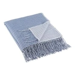 DII® Stonewash Blue & White Waffle Knit Throw