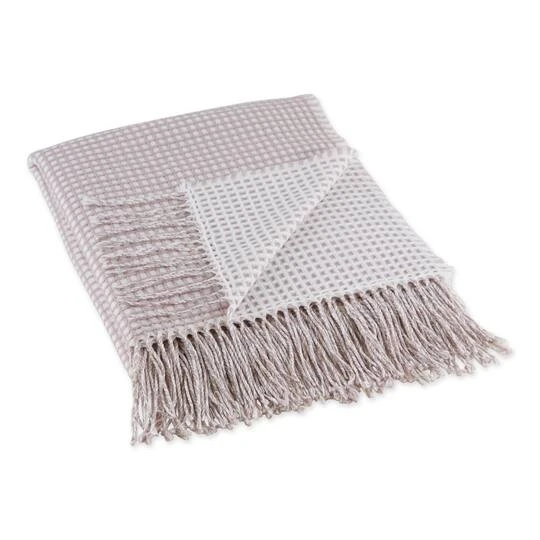 DII® Dusty Lilac & White Waffle Knit Throw 3 DII® Dusty Lilac & White Waffle Knit Throw