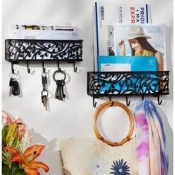 DII® 13" Black Mail & Key Organizer Wall Mount -Michaels Decor Sale D364987S 4
