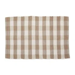 DII® Buffalo Check Rag Rug, 26" X 40" Stone And Cream -Michaels Decor Sale D365059S 1 1