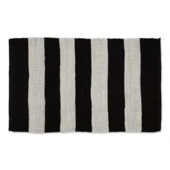 DII® Black & White Stripe Rag Rug, 2ft. X 3ft.