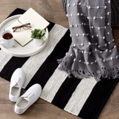 DII® Black & White Stripe Rag Rug, 2ft. X 3ft. -Michaels Decor Sale D365084S 7