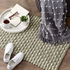 DII® Antique Green Recycled Cotton Loop Rug, 2ft. X 3ft. -Michaels Decor Sale D365088S 6