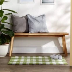 DII® Buffalo Check Rag Rug, 26" X 40" Antique Green And White -Michaels Decor Sale D365092S 9