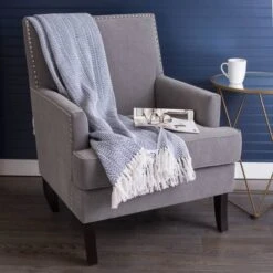 DII® Nautical Blue Herringbone Stripe Throw -Michaels Decor Sale D365103S 3