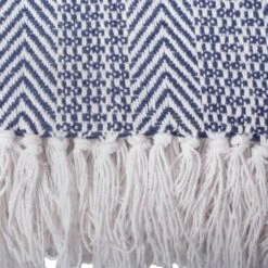 DII® Nautical Blue Herringbone Stripe Throw -Michaels Decor Sale D365103S 4