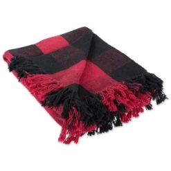 DII® Tango Red & Black Buffalo Check Throw