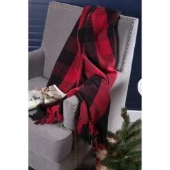 DII® Tango Red & Black Buffalo Check Throw -Michaels Decor Sale D365119S 9