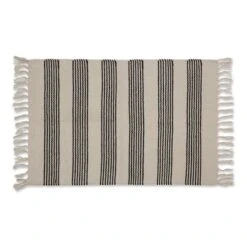 DII® Black Ticking Stripe Hand-Loomed Rug, 2ft. X 3ft.